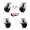 Service Caster 6 Inch Kingpinless Glass Filled Nylon Wheel Caster Swivel Locks 2 Brakes, 2PK SCC-KP30S620-GFNR-BSL-2-SLB-2 - alternate 3